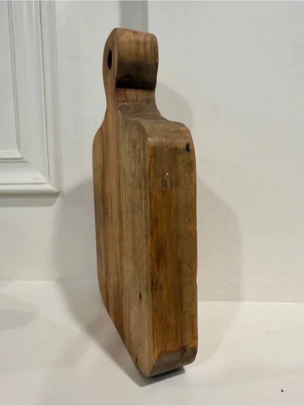 Primitive c. 1940s Solid Wood Cutting Board East Texas Farmhouse Bread Board